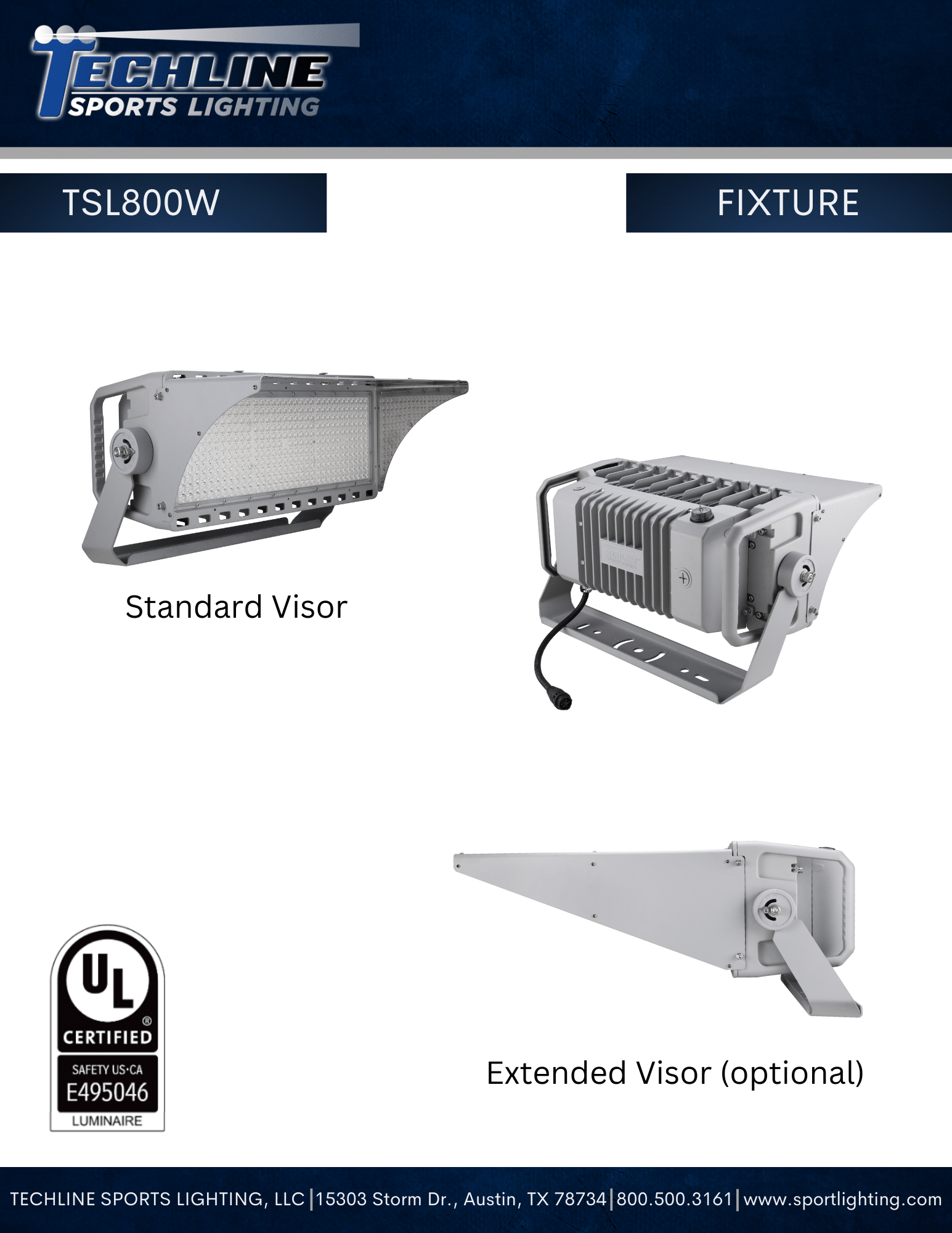 TSL 800w Fixture CutSheet